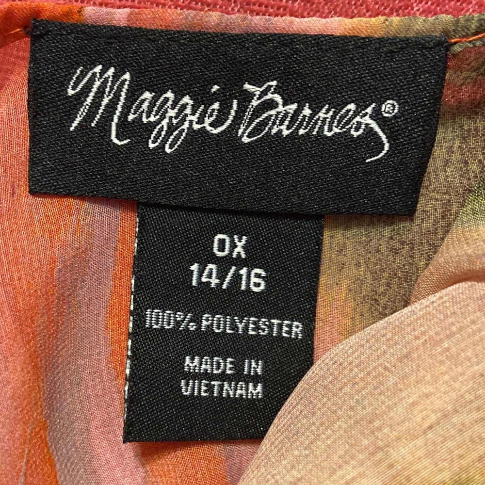 Maggie Barnes Floral Kimono Shawl Poncho Top Sz 0X 14/16 - Picture 6 of 6